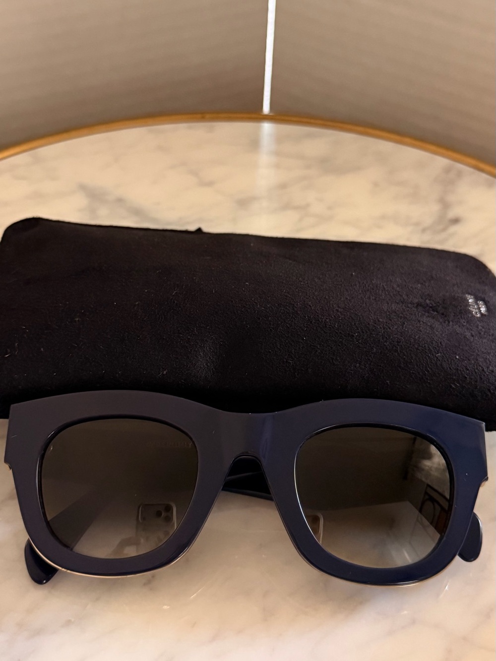 Celine Men’s Dark Blue Square Sunglasses